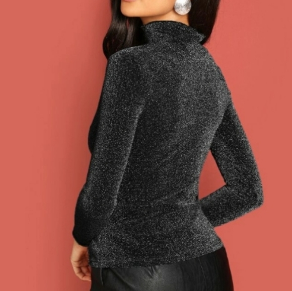 Shein- Sheer Glittery Turtleneck - Picture 5 of 5
